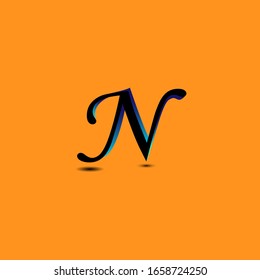 stock vector creative N letter abstract logo icon design template for business corporate.