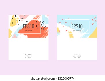 Stock vector creative namecard with abstract geometric backgrounds trendy.