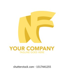 stock vector creative NF letter abstract logo icon design template for business corporate. minimalistic concept logo design.