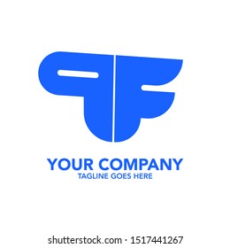 stock vector creative PF letter abstract logo icon design template for business corporate. minimalistic concept logo design.