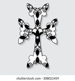 stock vector cross on the grey background