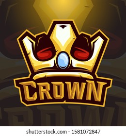 stock vector crown logo emblem object illustration. logo, badge, esport logo, emblem. 