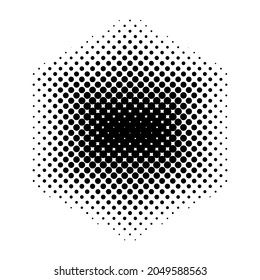 Stock vector cube halftone dot circle eps 10. black and white hexagonal design background.