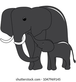Stock vector cute card with elephant baby