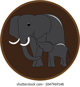 stock vector cute card with elephant