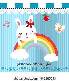 Stock vector cute doodle bunny
