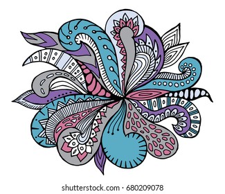 stock vector cute doodles hand draw wave ornament. template for card or banner.