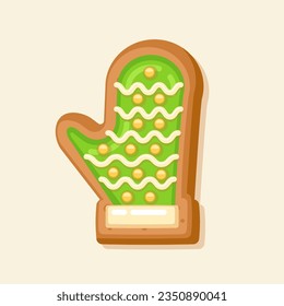 vector de stock de galletas de pan de guante adorables. comida para navidad.
