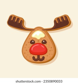 stock vector of cute reindeer gingerbread cookies. food for christmas.