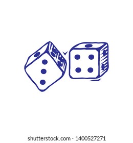 Stock vector dice icon. Game dices icon isolated, Vector illustration 