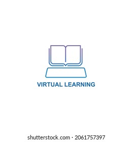 Diseño del logotipo del libro digital de vectores para aprendizaje virtual