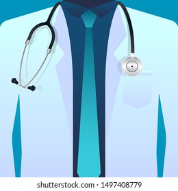 stock vector doctor in lab coat with stethoscope. medical and health care concept. vector illustration background.