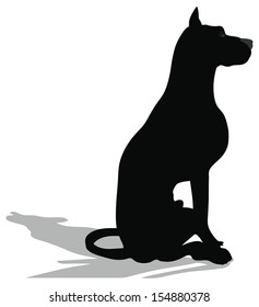 stock vector of dog silhouette on white background