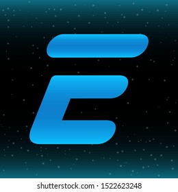 stock vector E technology italic bold letter, futuristic abstract logo icon design template for business corporate. minimalistic concept logo design.