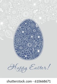 Stock vector easter doodle egg. Happy easter card.