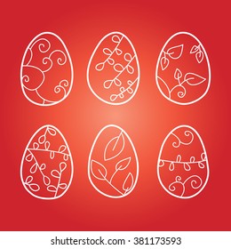 Stock vector easter eggs icons set for your design