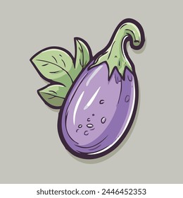 Stock vector of eggplant graphic object illustration.