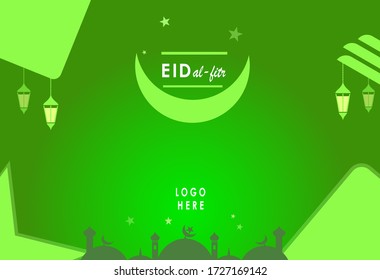 stock vector of eid al fitr islamic holiday illustration ornament on green background