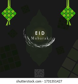 stock vector of eid al fitr, muslim holiday background. isolated on black