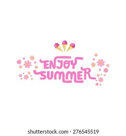 Stock vector enjoy summer with ice cream background 