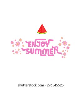 Stock vector enjoy summer with water melon background 