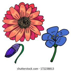 Stock vector eps background with bright vintage and sweet flower