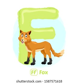 stock vector of F for fox. alphabet animal for education