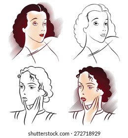 Stock vector. Face of a girl