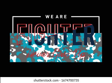 stock vector fighter typography for print t-shirt vector illustration