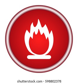 Stock Vector fire icon on a red background