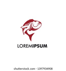Stock vector fish vector design logo template Creative vector symbol of fishing club or restaurant