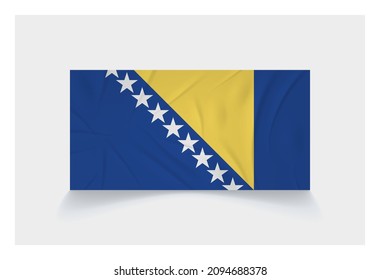 Stock Vector Flag of Bosnia and Herzegovina - Proper Dimensions 1 : 2
