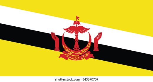 Stock Vector Flag of Brunei Darussalam - Proper Dimensions