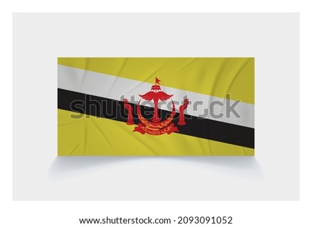 Stock Vector Flag of Brunei Darussalam - Proper Dimensions 1 : 2