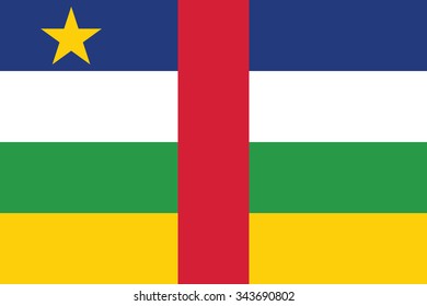 Stock Vector Flag of Central African Republic - Proper Dimensions