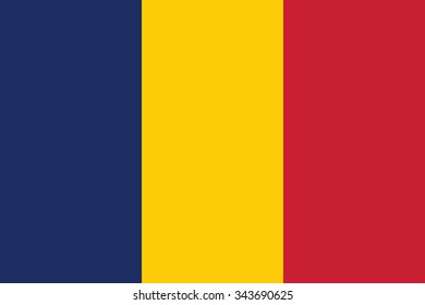 Stock Vector Flag of Chad - Proper Dimensions