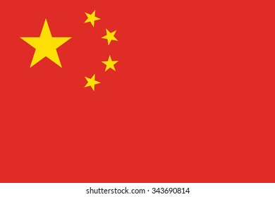 Stock Vector Flag of China - Proper Dimensions