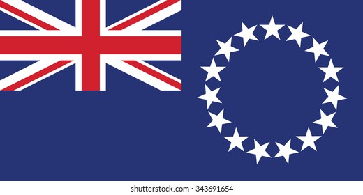 Stock Vector Flag of Cook Islands - Proper Dimensions