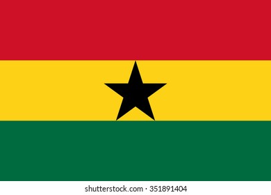 Stock Vector Flag of Ghana - Proper Dimensions