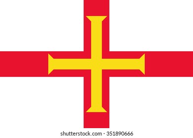 Stock Vector Flag of Guernsey - Proper Dimensions