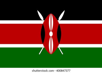 Stock Vector Flag of Kenya - Proper Dimensions