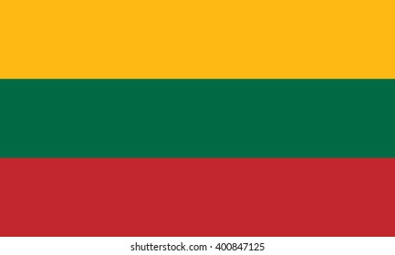 Stock Vector Flag of Lithuania - Proper Dimensions