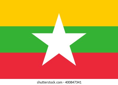 Stock Vector Flag of Myanmar - Proper Dimensions