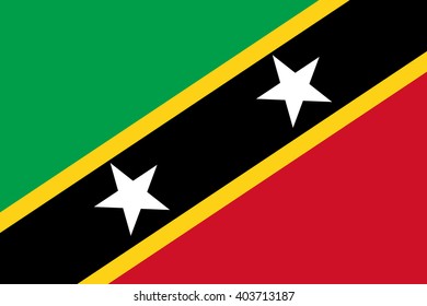 Stock Vector Flag of Saint Kitts and Nevis - Proper Dimensions