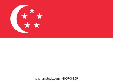 Stock Vector Flag of Singapore - Proper Dimensions