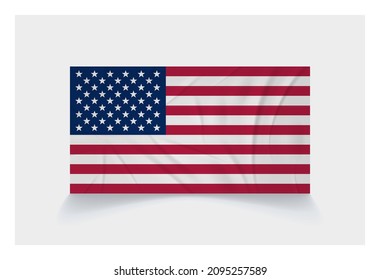 Stock Vector Flag of United States - Proper Dimensions 10 : 19