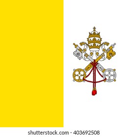 Stock Vector Flag of Vatican City - Proper Dimensions