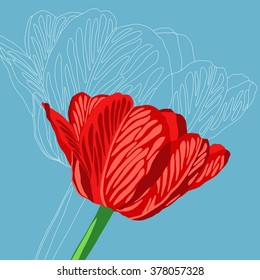 Stock vector floral background with tulip 