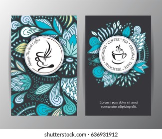 stock vector floral card design.doodle pattern with wreath flowers and leaf. russian or orient style