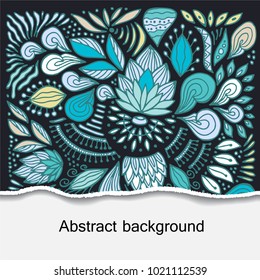 stock vector floral doodle cartoon background. template for cover